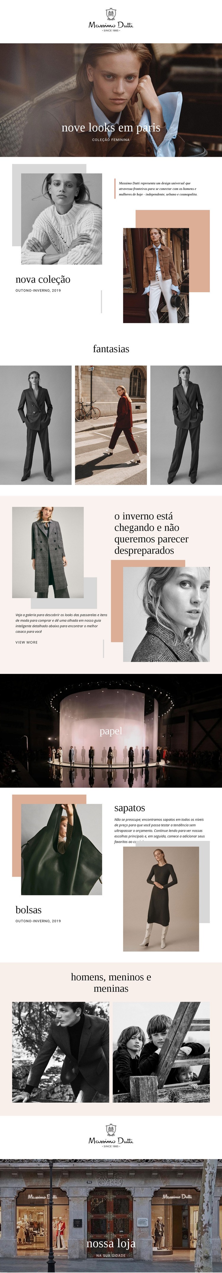 Mussimo Dutti Landing Page