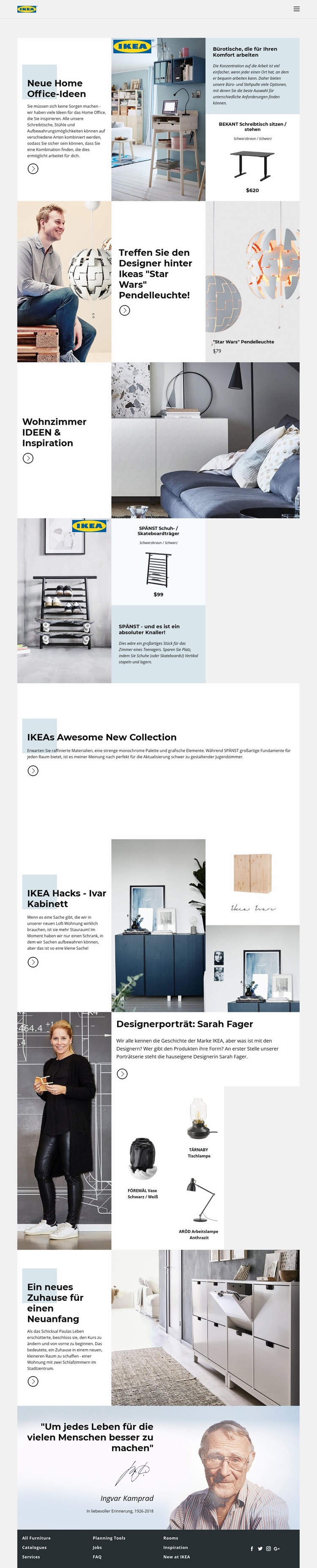 Inspiration von IKEA HTML Website Builder