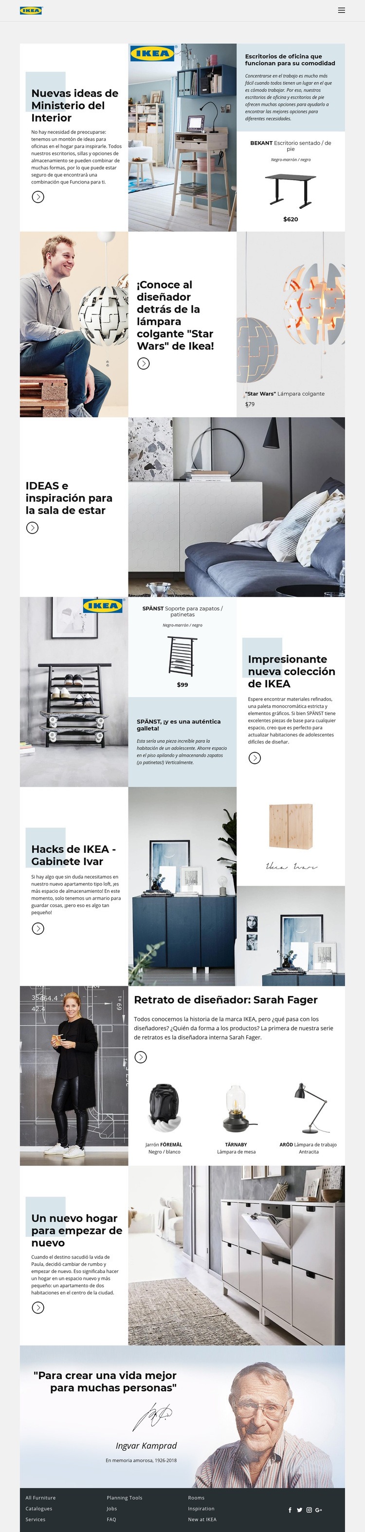 Inspiración de IKEA Maqueta de sitio web