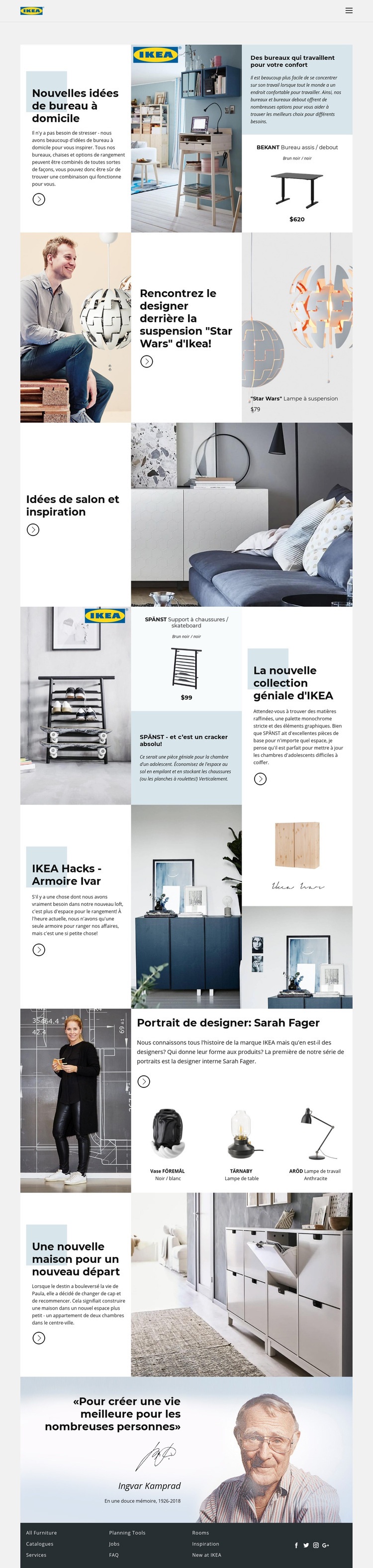 Inspiration d'IKEA Conception de site Web