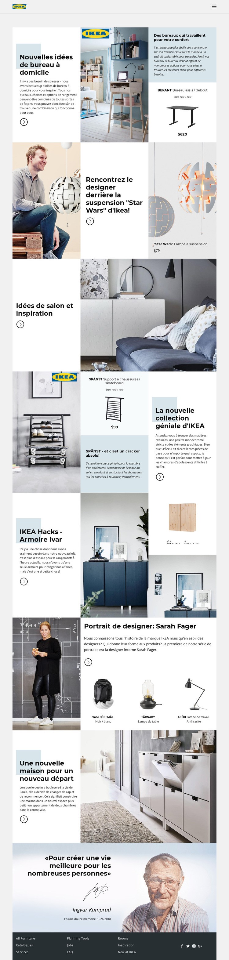 Inspiration d'IKEA Modèles de constructeur de sites Web