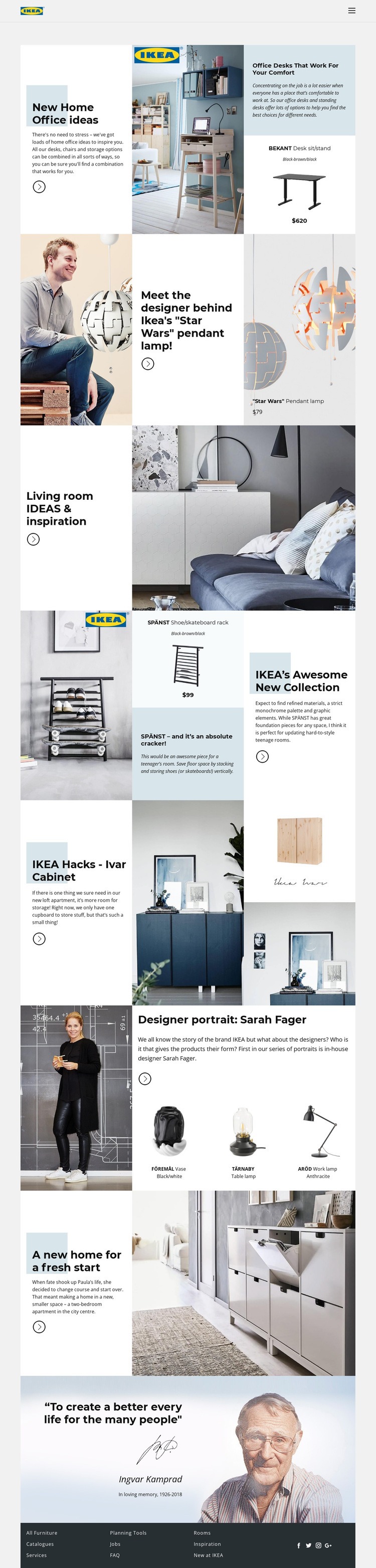Inspiráció az IKEA -tól Html Weboldal készítő