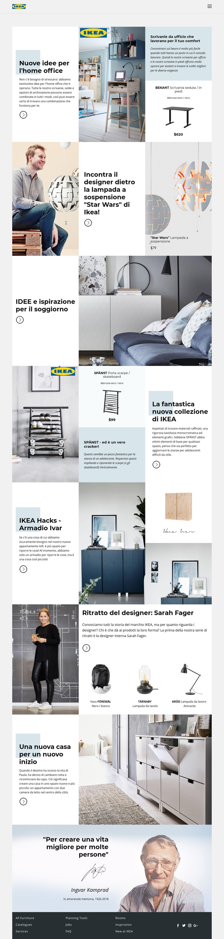 Ispirazione da IKEA Modello di sito Web