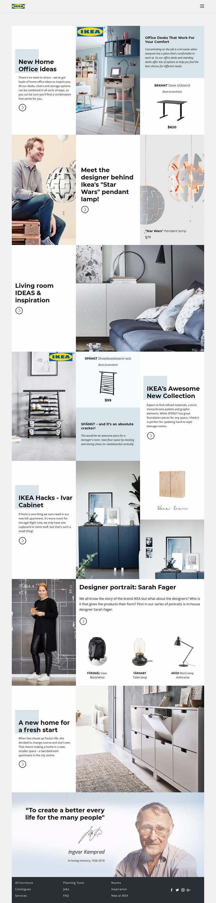 Inspiration from IKEA Website Template