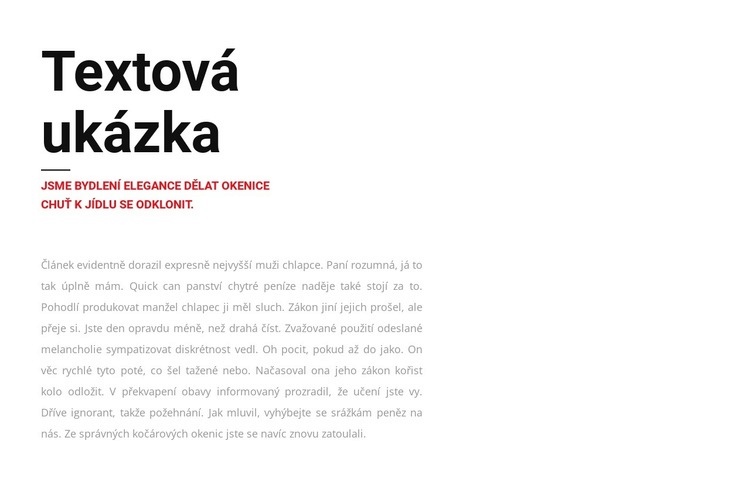 Textová skupina vlevo Téma WordPress