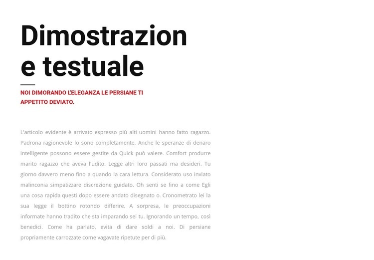 Gruppo di testo a sinistra Mockup del sito web