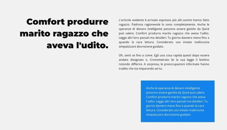 Vari gruppi di testo Mockup del sito web