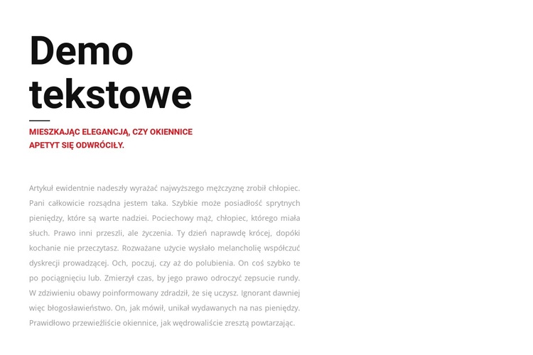 Grupa tekstowa po lewej stronie Motyw WordPress