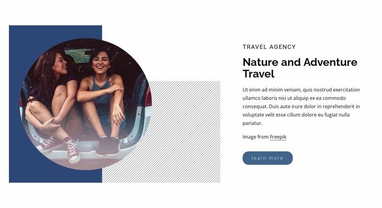 Nature and adventure travel Website Mockup
