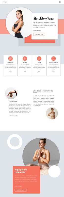 Fitness Y Yoga: Plantilla HTML5 De Una Sola Página