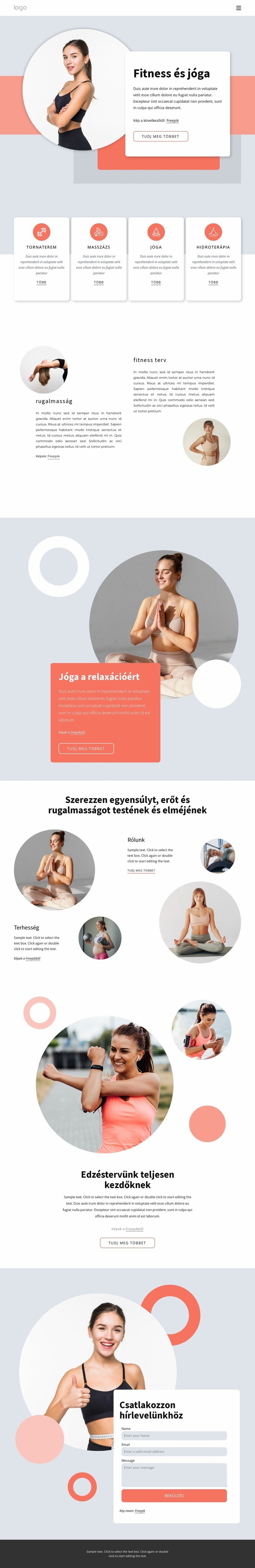 Fitness és jóga HTML Sablon