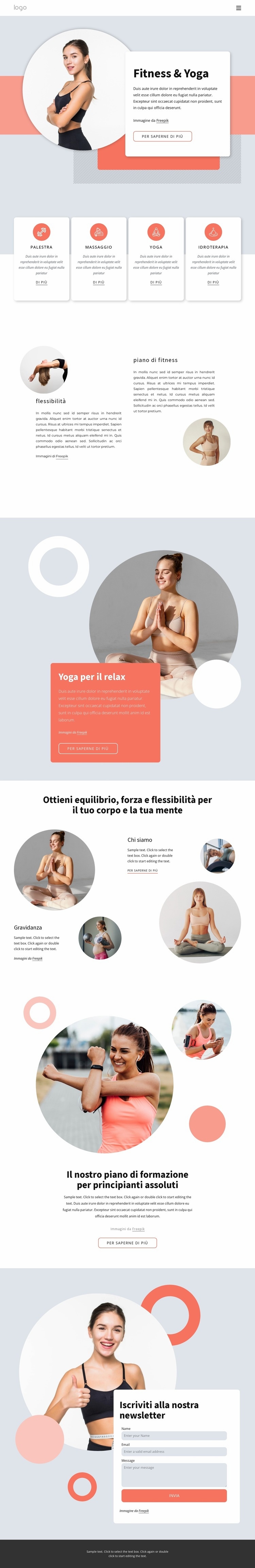 Fitness e yoga Costruttore di siti web HTML