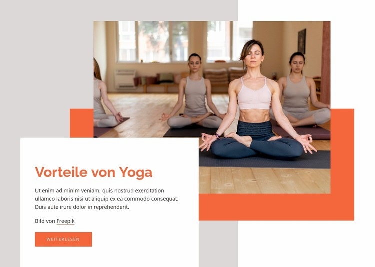 Yoga verbessert die Flexibilität Eine Seitenvorlage