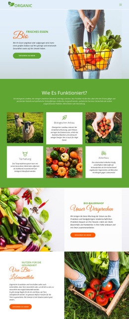Essen Sie Am Besten Bio-Lebensmittel - HTML5-Vorlage Für Eine Seite