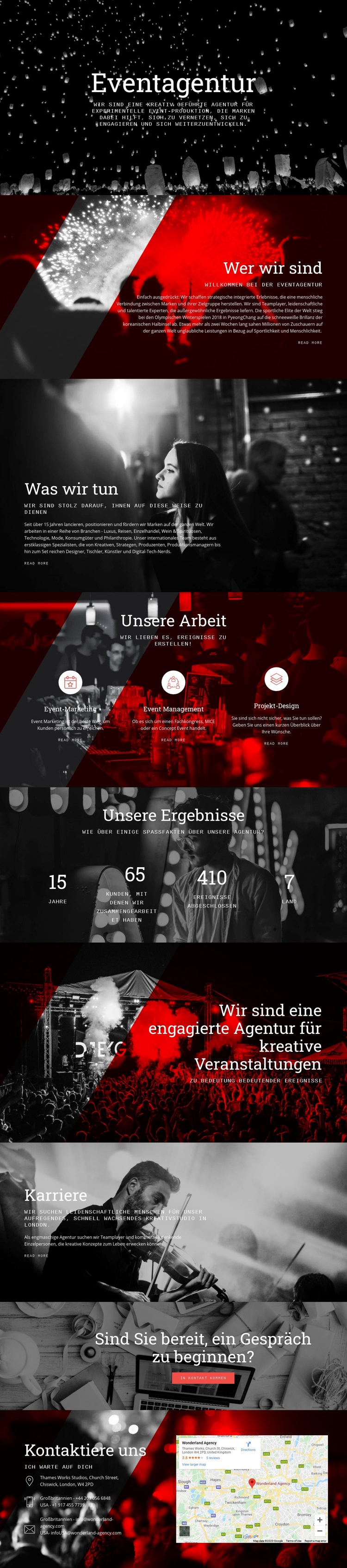 Eventagentur Website-Modell