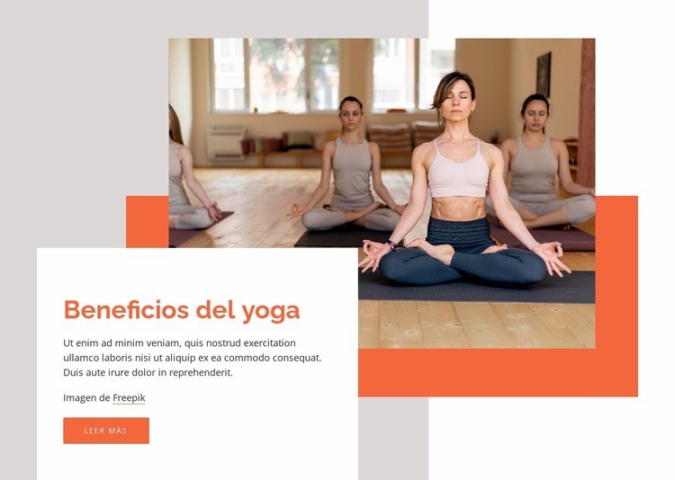 El yoga mejora la flexibilidad Maqueta de sitio web