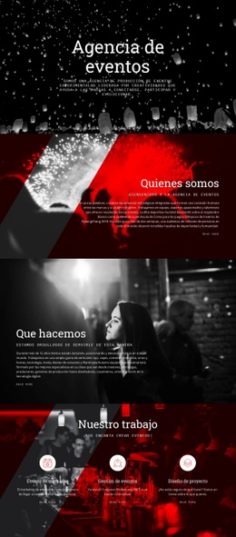 Agencia De Eventos - Plantilla HTML5 De Funcionalidad