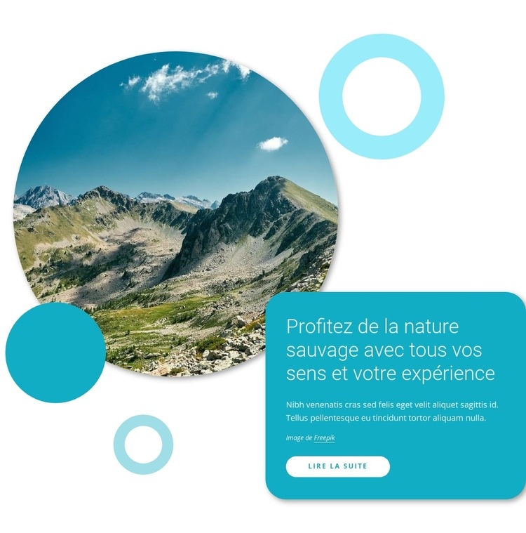 Profitez de la nature sauvage Créateur de site Web HTML