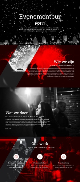 Evenementbureau - Functionaliteit HTML5-Sjabloon