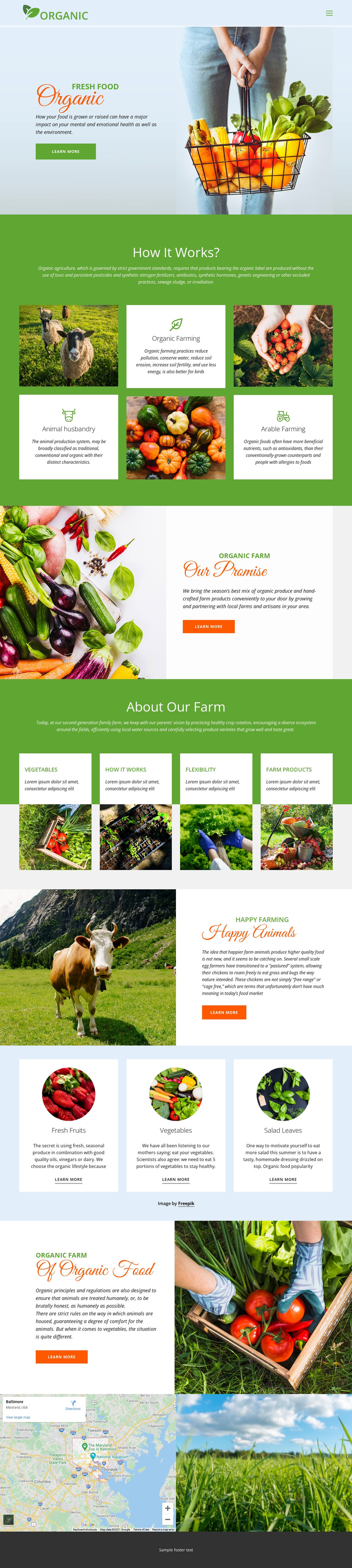 Eat best organic food One Page Template