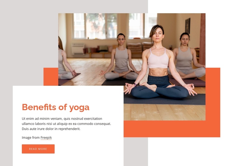 Yoga improves flexibility One Page Template