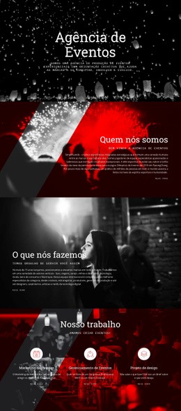 Agência De Eventos - Modelo HTML5 De Funcionalidade