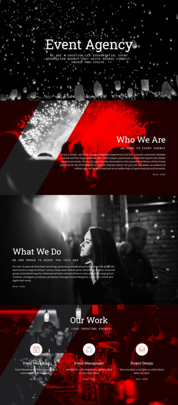 Event Agency Web Page Design
