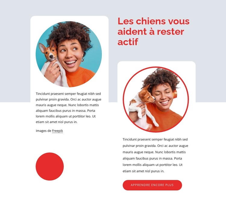 Les chiens vous aident à rester actif Thème WordPress