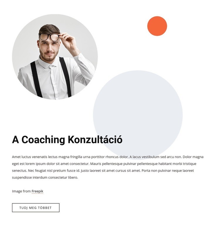 A coaching konzultáció Weboldal sablon