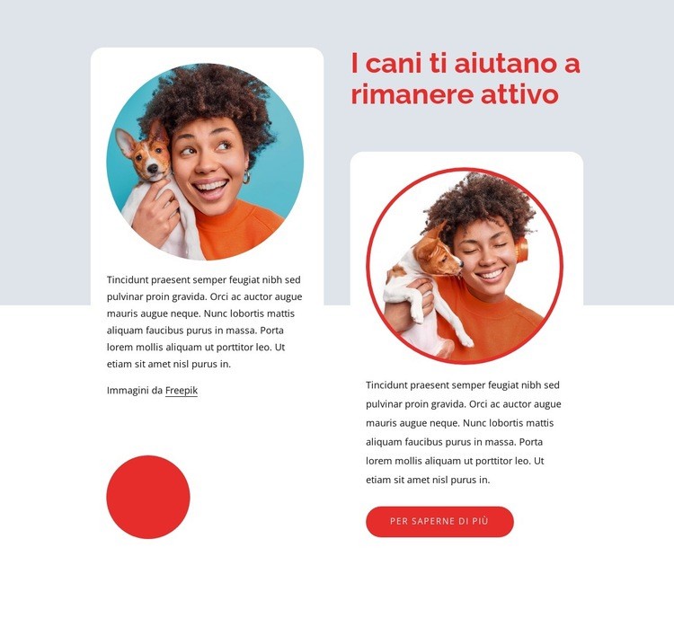 I cani ti aiutano a rimanere attivo Progettazione di siti web