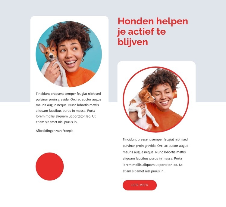 Honden helpen je om actief te blijven Html Website Builder