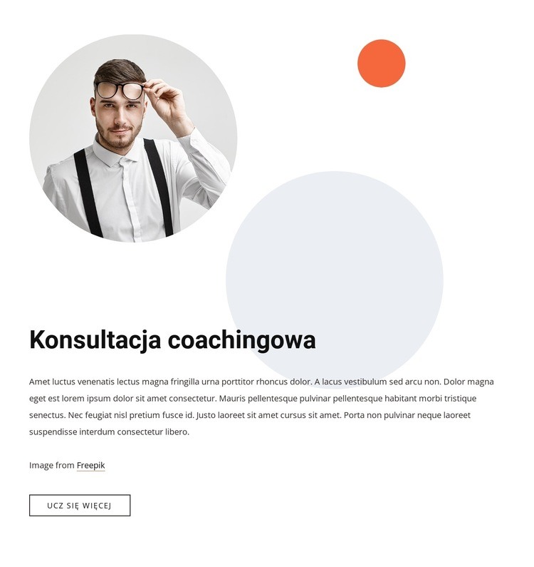 Konsultacja coachingowa Makieta strony internetowej