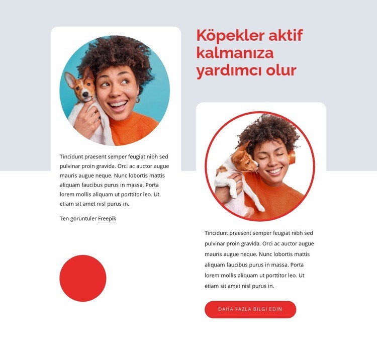 Köpekler aktif kalmanızı sağlar HTML5 Şablonu