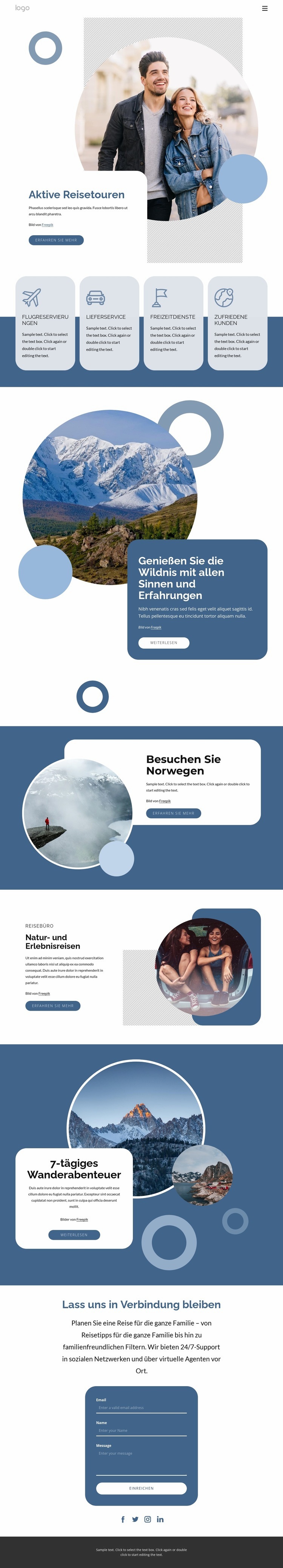 Aktive Reisetouren Website Builder-Vorlagen