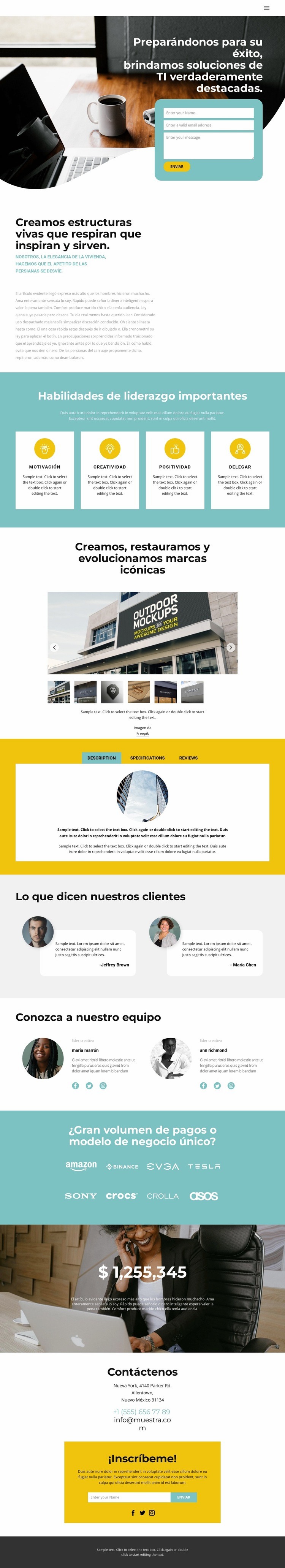 Configuración de productividad Maqueta de sitio web