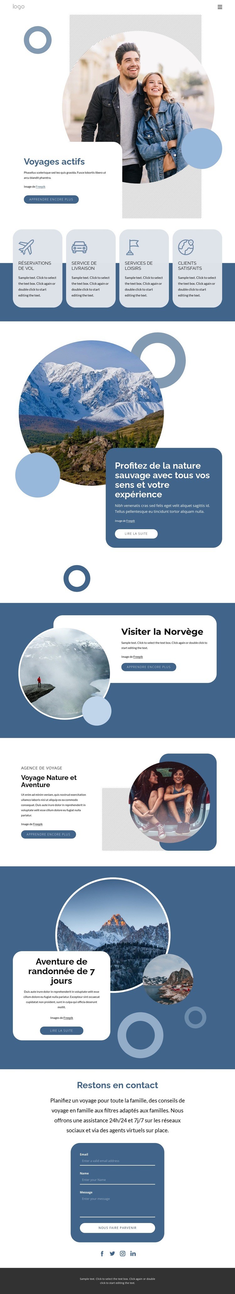 Voyages actifs Créateur de site Web HTML