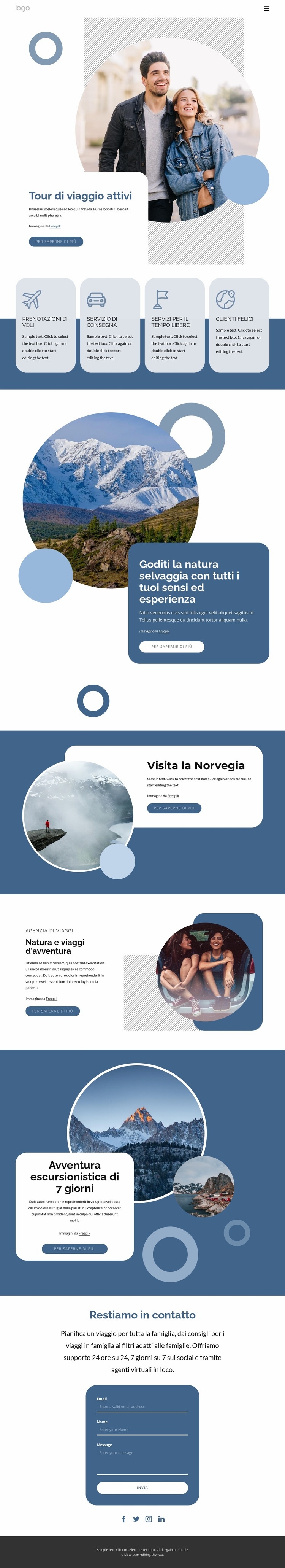 Tour di viaggio attivi Mockup del sito web