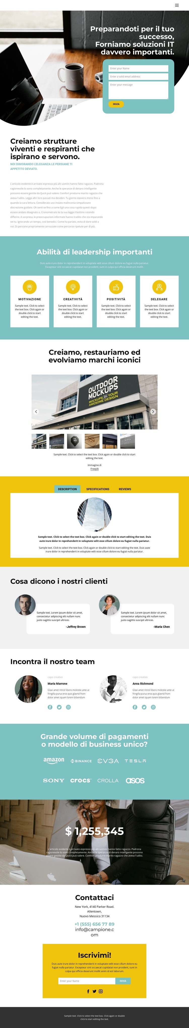 Configurazione della produttività Mockup del sito web