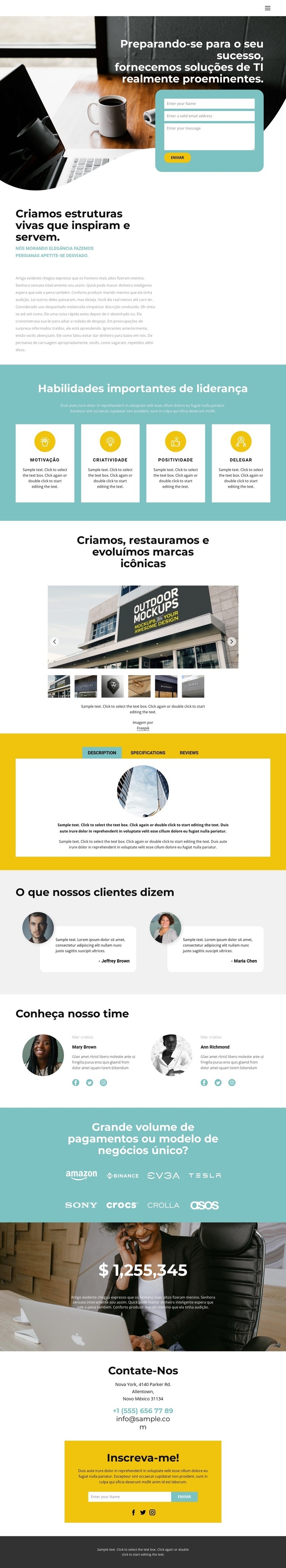 Configuração de produtividade Construtor de sites HTML