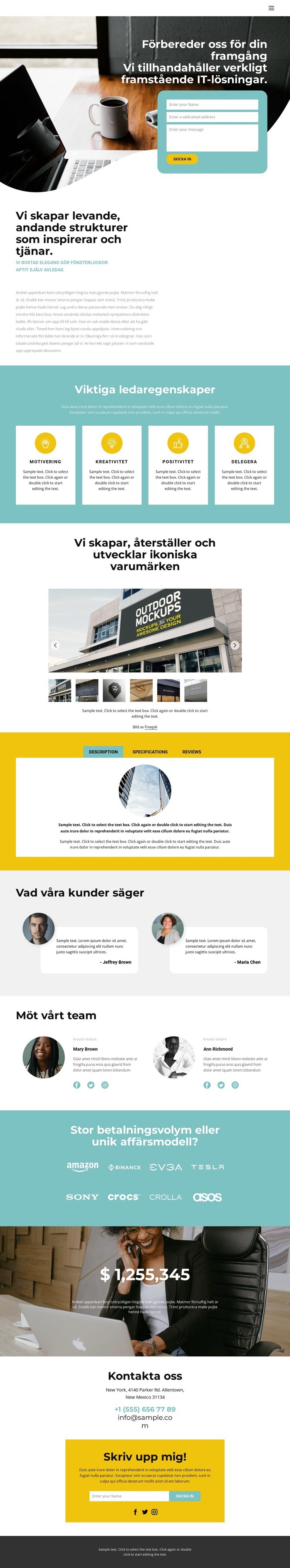 Produktivitetsinställningar HTML-mall