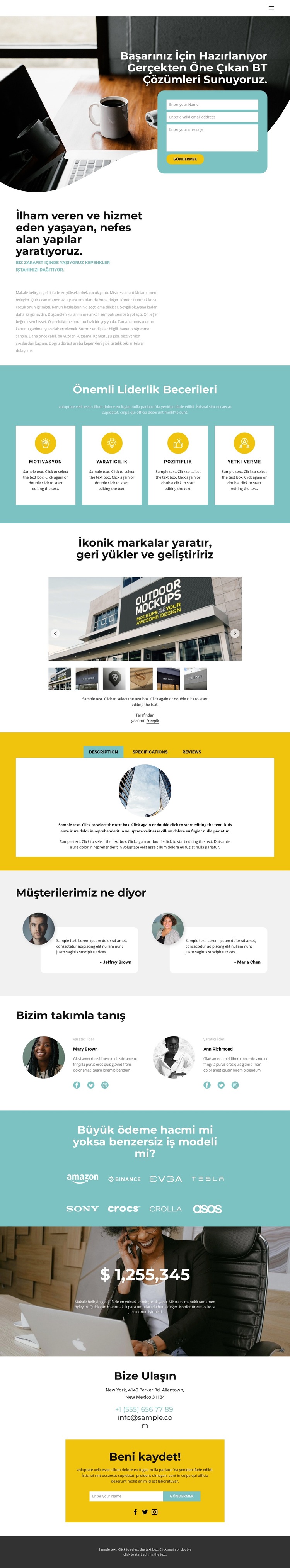 Verimlilik kurulumu Web Sitesi Şablonu