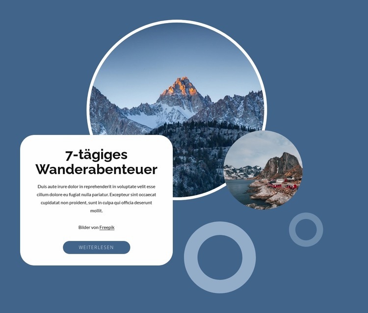 7-tägiges Wanderabenteuer HTML Website Builder