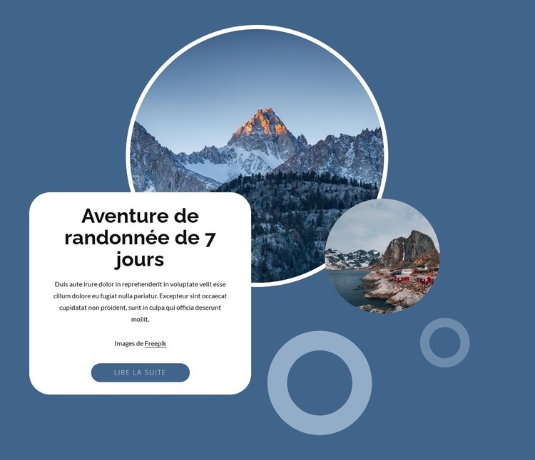 Aventure de randonnée de 7 jours Conception de site Web