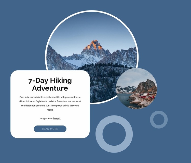7-day hiking adventure Homepage Design