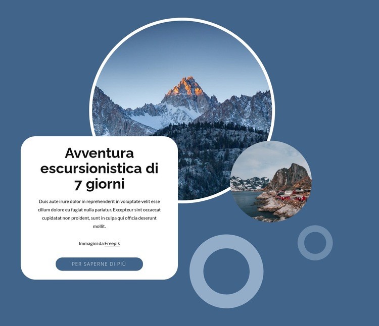 Avventura escursionistica di 7 giorni Progettazione di siti web