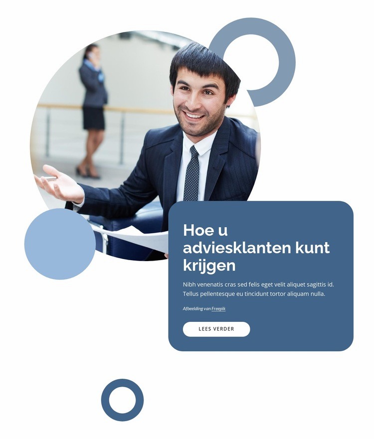 Hoe u adviesklanten kunt krijgen? Html Website Builder