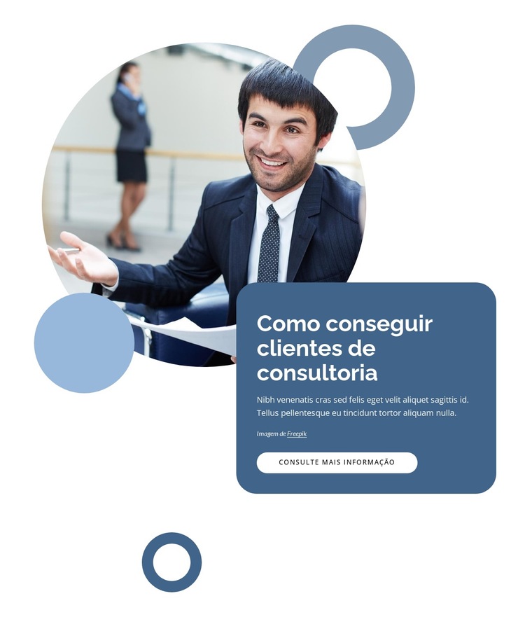 Como conseguir clientes de consultoria Modelo de site