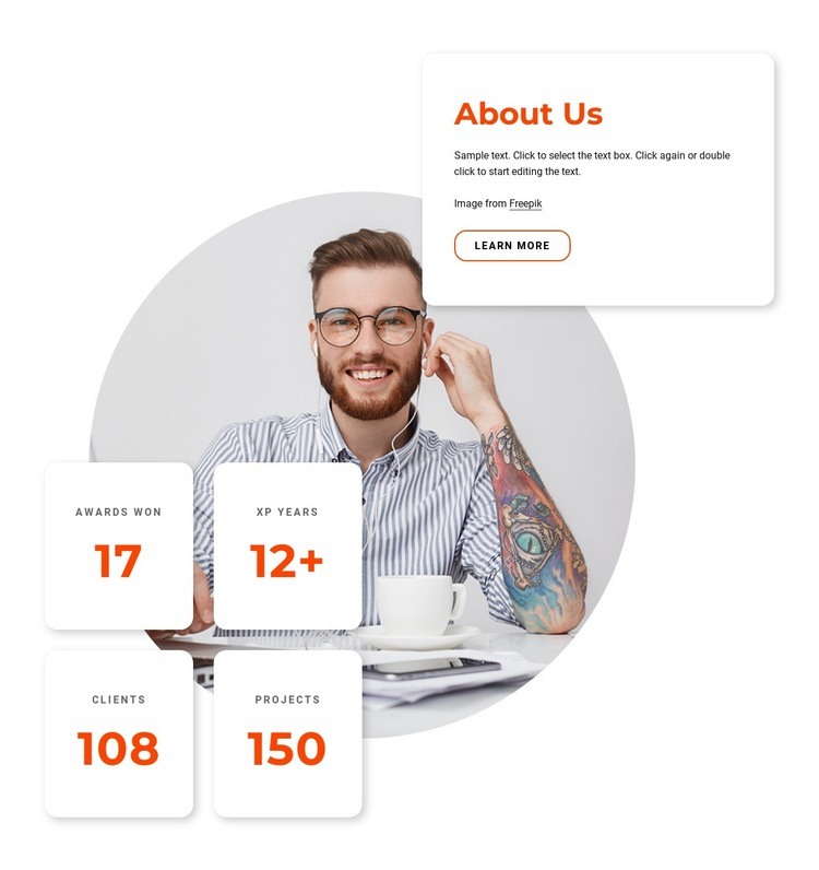 About us block Squarespace Template Alternative