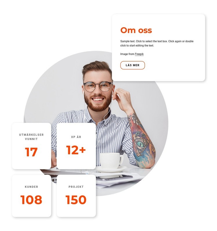 Om oss block WordPress -tema