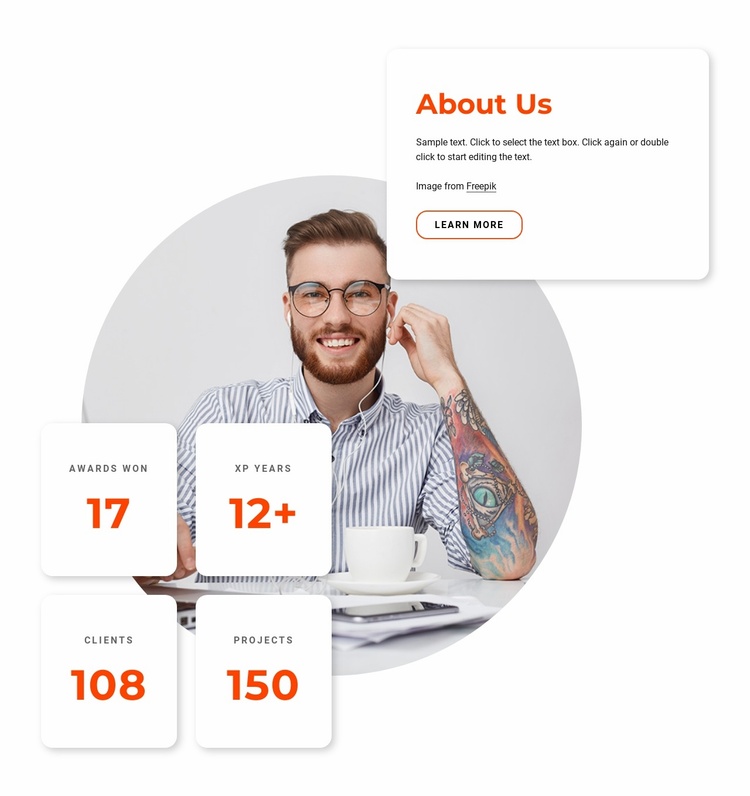 About us block Landing Page